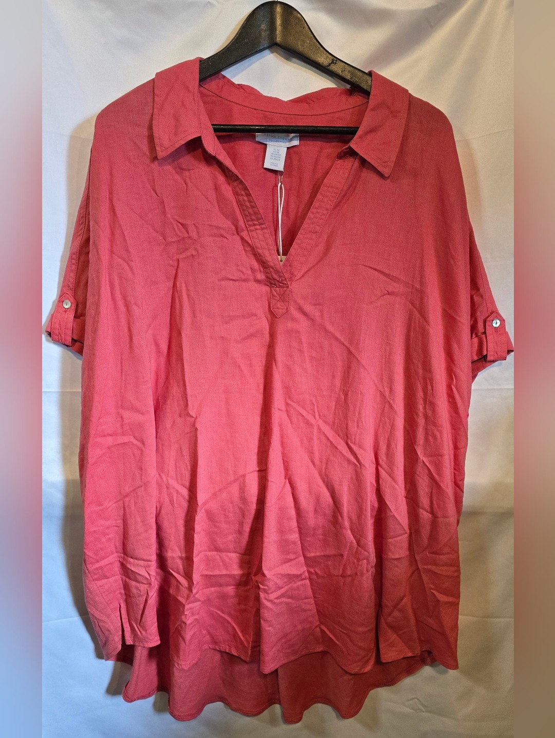 Martha Stewart Collection LinenBlend Popover Tunic Blouse Martha Stewart Collection LinenBlend Popover Tunic Blouse
